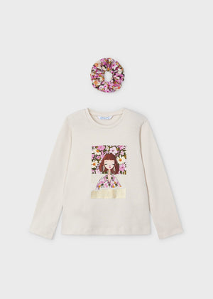 Girl T-shirt with Scrunchie