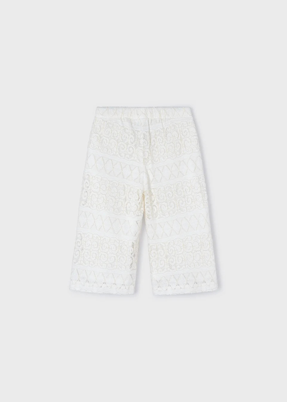 Girls crocket culotte white pants