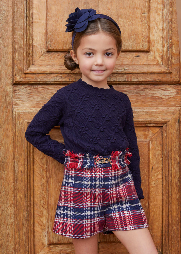 Girls Plaid Shimmered Shorts