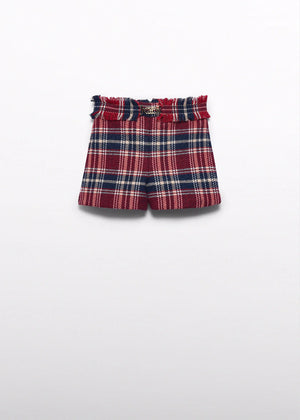 Girls plaid shimmered shorts