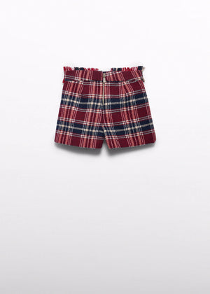 Girls plaid shimmered shorts