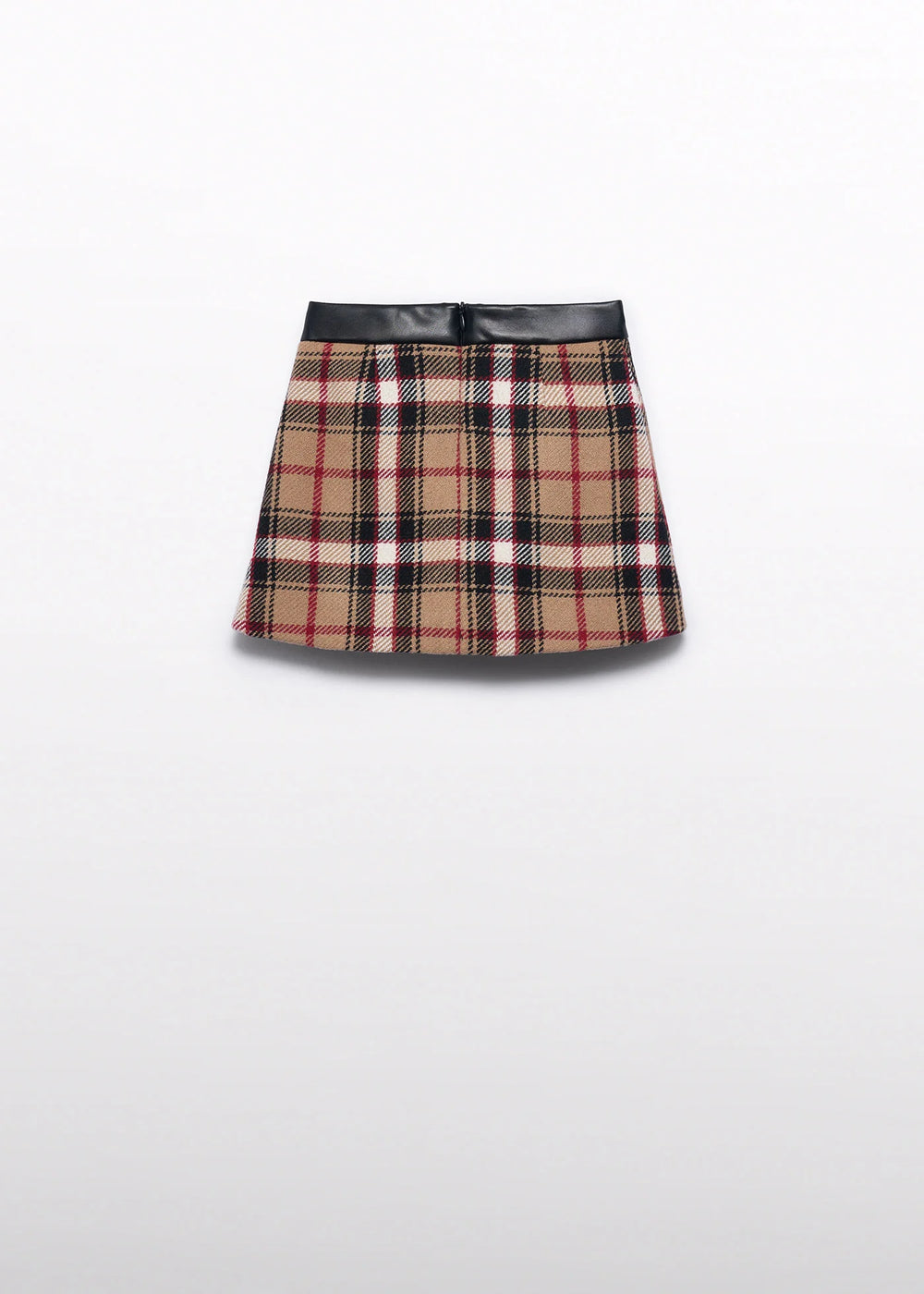 Camel Plaid Skirt for Girl
