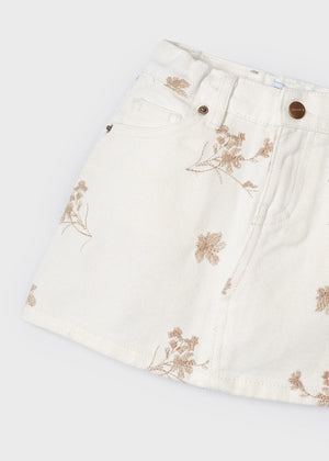 White jeans skirt for kid girl