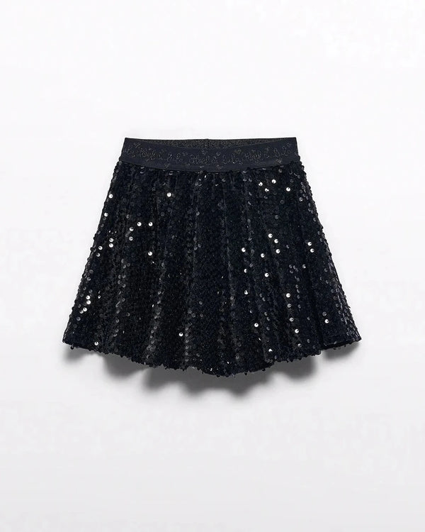 Girls Velvet Sequin Skirt