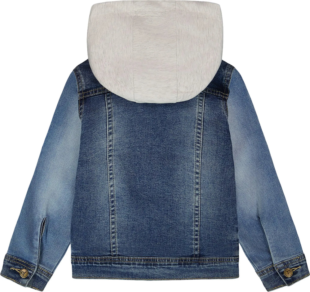Denim Jacket with Removable French Terry Hood