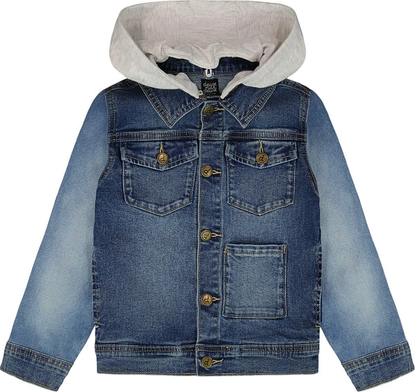 Denim Jacket with Removable French Terry Hood