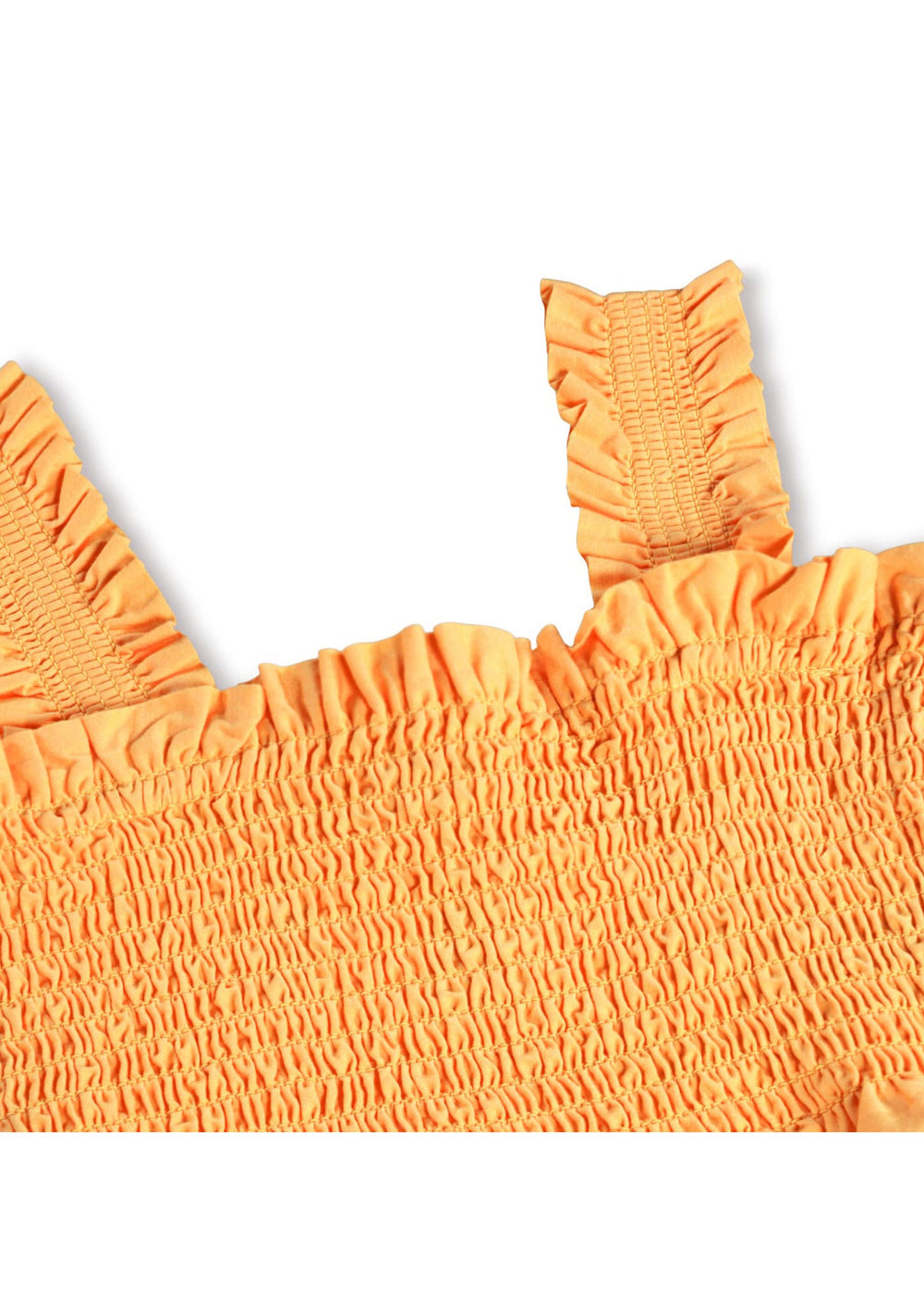 Orange textured top on a white background