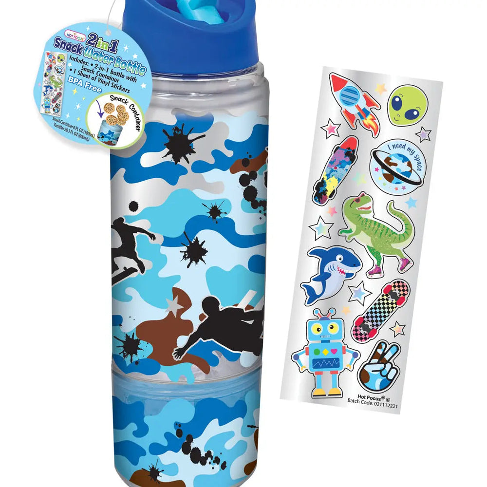 Camo 2 in 1 Snack Water Bottle
