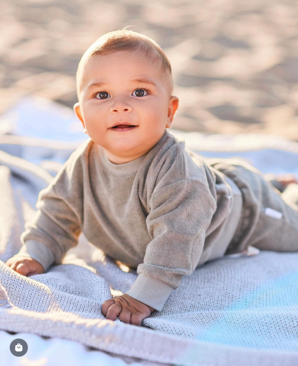 Organic Cotton Terry Sweatshirt  is Sage Green