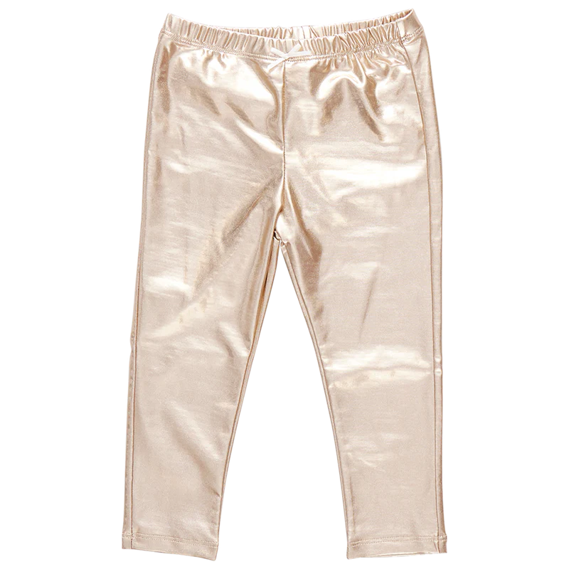 Pink Chicken Lame Leggins Gold