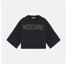 Moschino Cropped Tee with Heart Studs