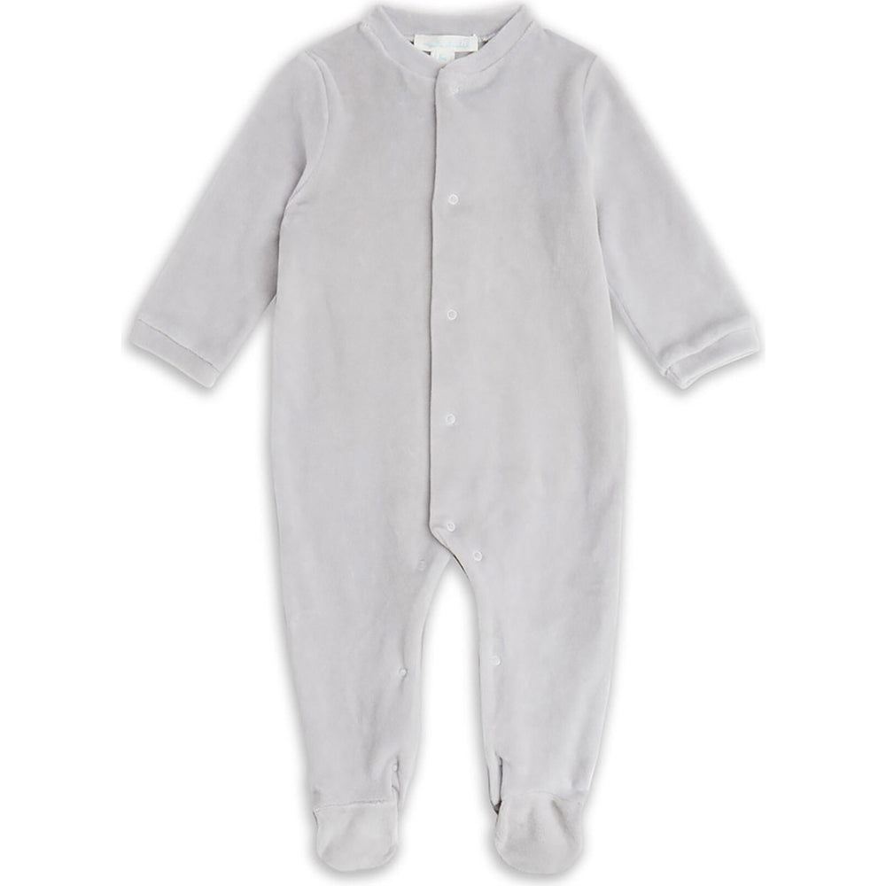 Velour Silver Angel Wing Sleepsuit Grey
