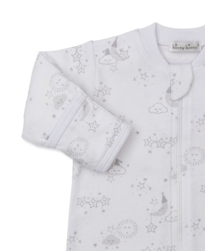 Nightfall Printed Silver Footie w/Zipper