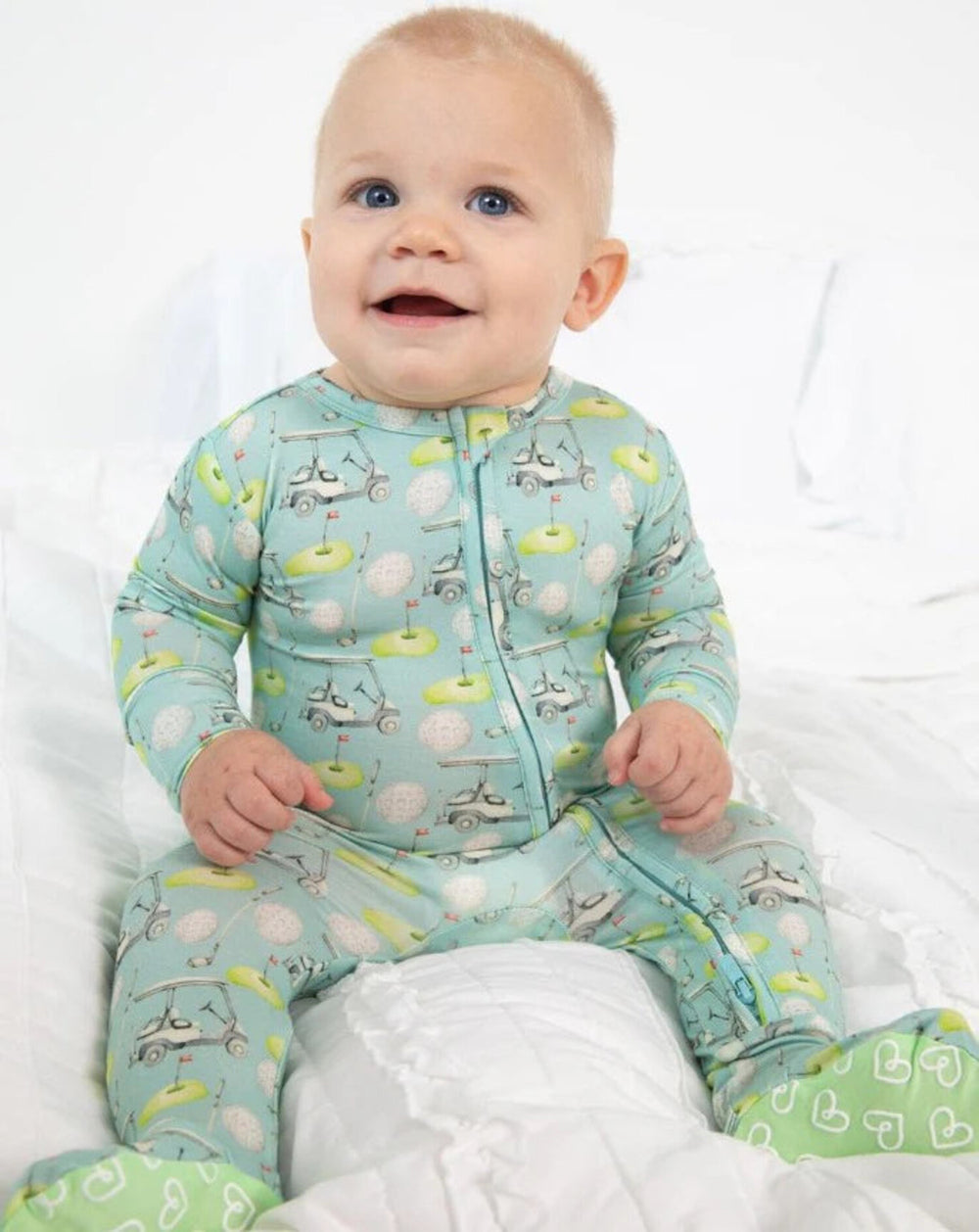 Lev Baby Boys' Viscose Bamboo Zipper Footie Golf