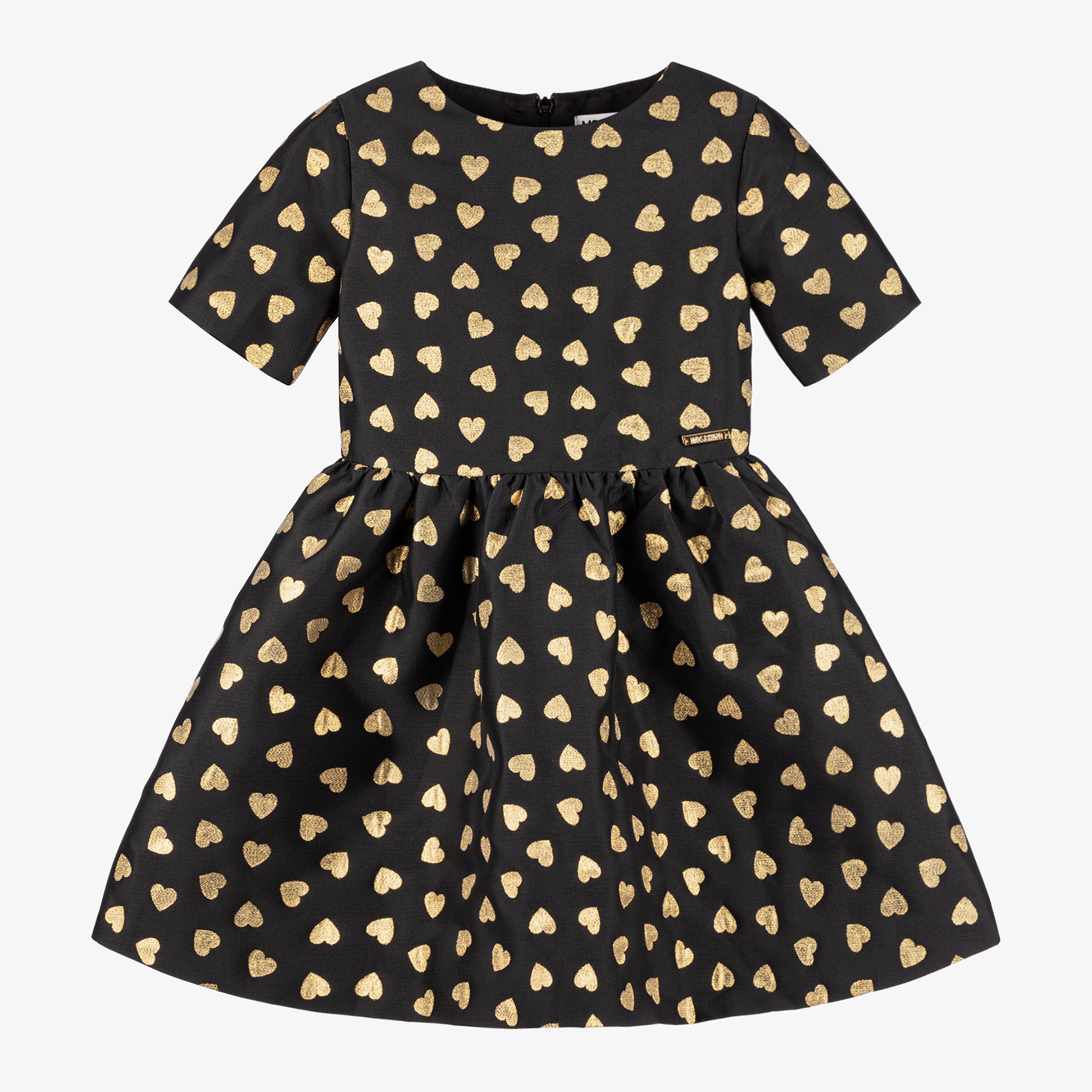 Moschino Girls All Over Hearts Dress in Black Moschino Girls All Over Hearts Dress in Black