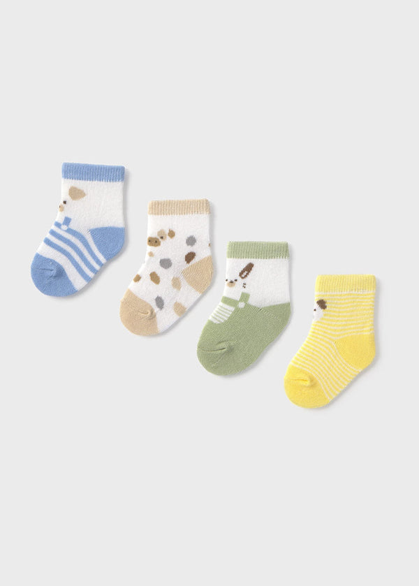 Newborn 4-Pack Animal Socks