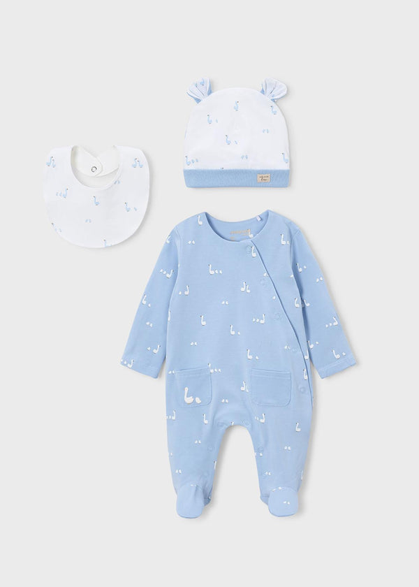 Newborn 3-Piece Swan Gift Set – Sky Blue