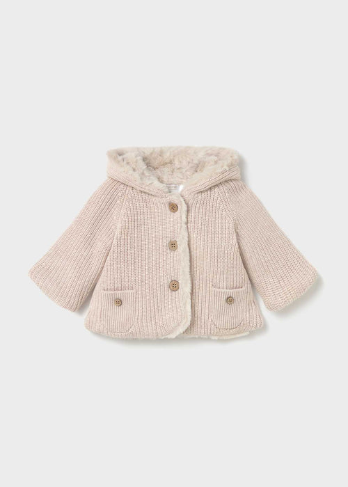 Newborn Girl Pom-Pom Cardigan