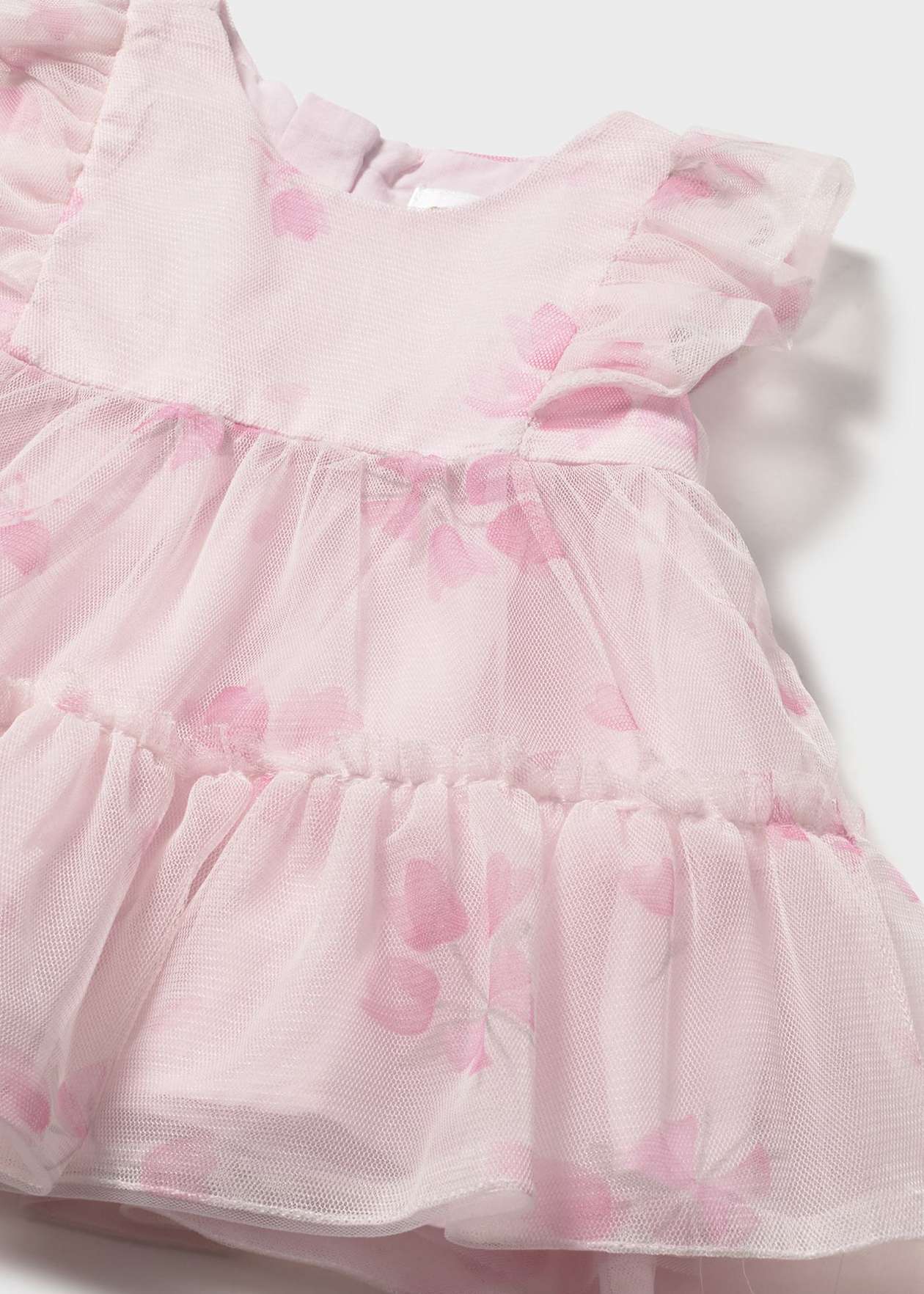 Mayoral-Baby Girls Pink Floral Tulle Dress Mayoral-Baby Girls Pink Floral Tulle Dress