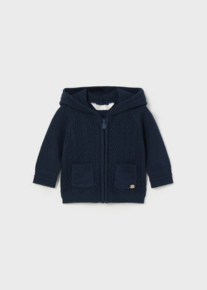 Newborn knit zip jacket