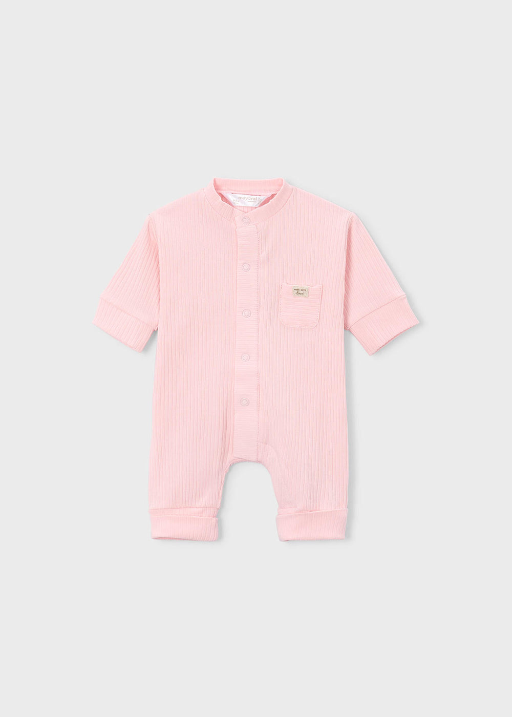 Newborn Ribbed Romper – Baby Pink