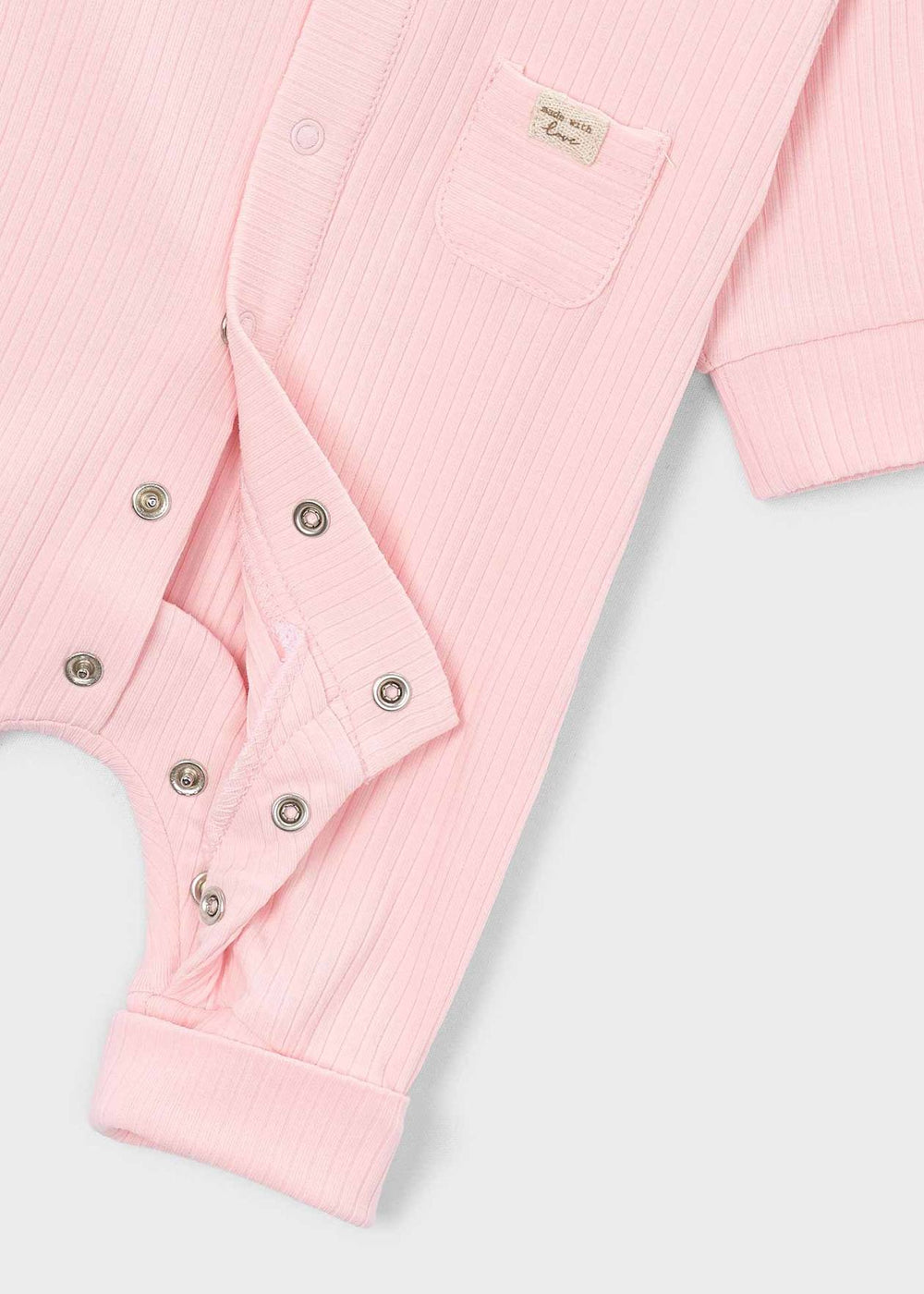 Newborn Ribbed Romper – Baby Pink