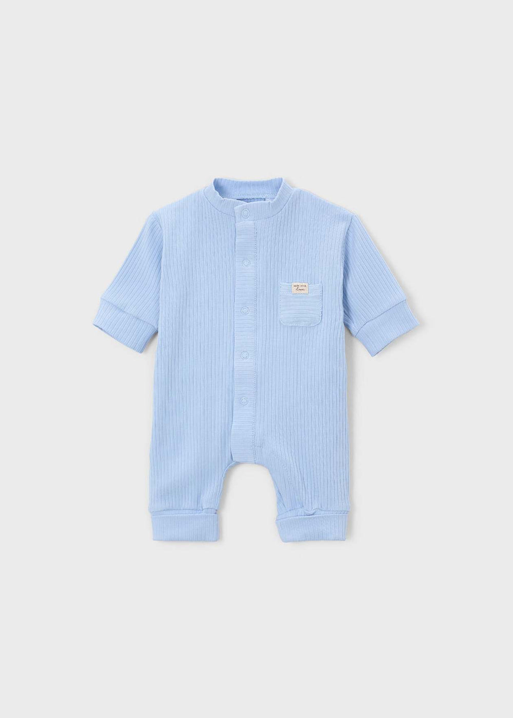 Newborn Ribbed Romper – Sky Blue