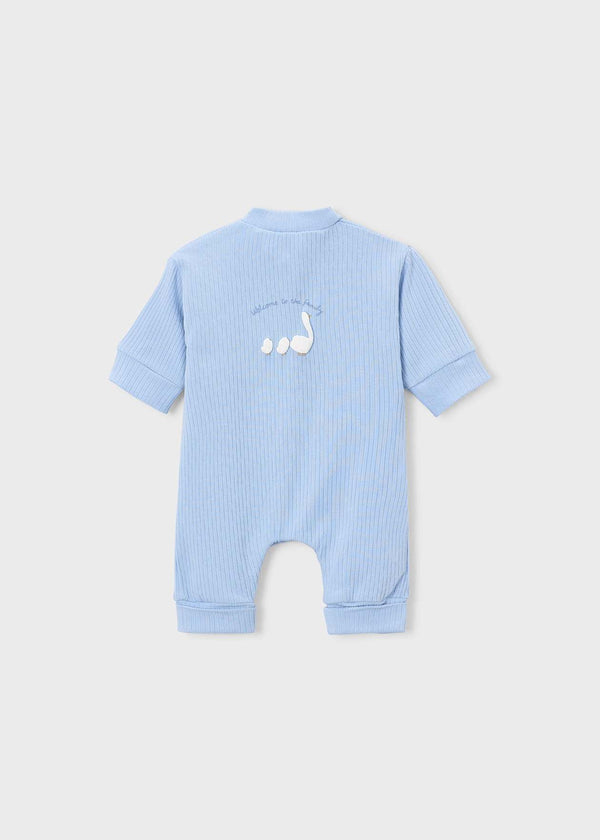 Newborn Ribbed Romper – Sky Blue