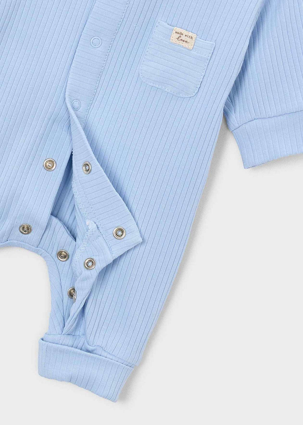 Newborn Ribbed Romper – Sky Blue