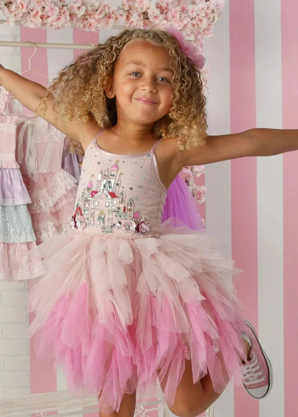 Blush Pink Ombre Castle Princess Tutu Dress