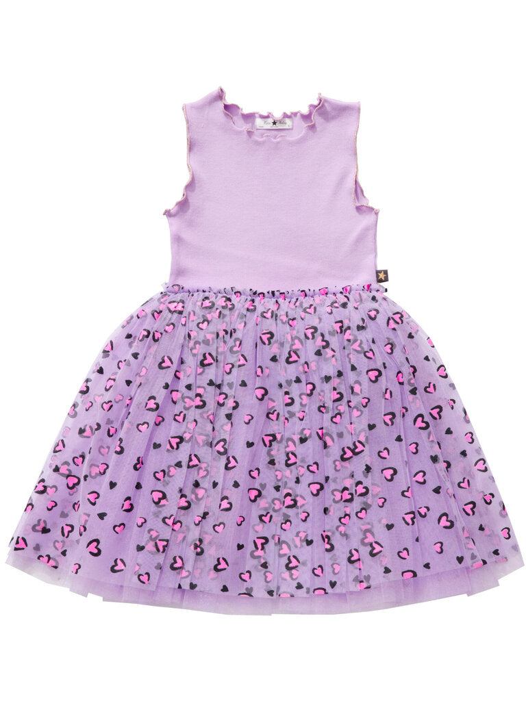Black pink hearts Tutu dress for girl