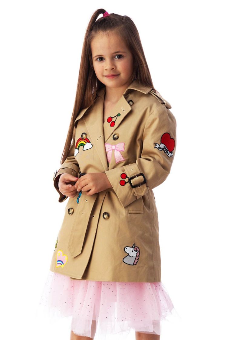 PATCHED TRENCH COAT FOR KIDS