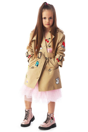 PATCHED TRENCH COAT FOR KIDS