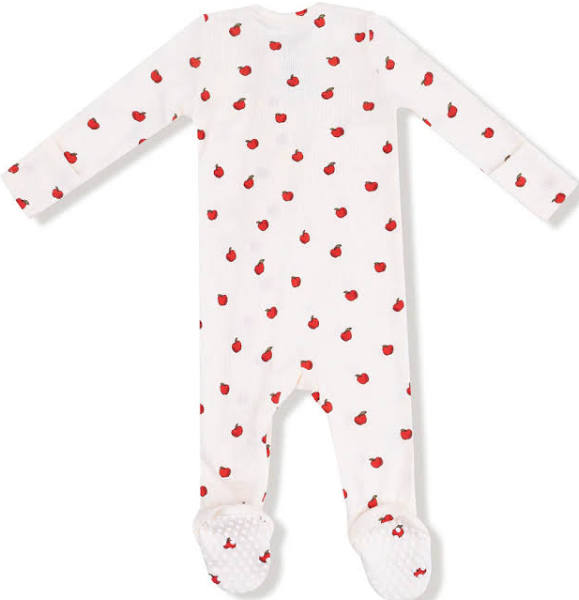Tiny Apples 2 way zipper footie