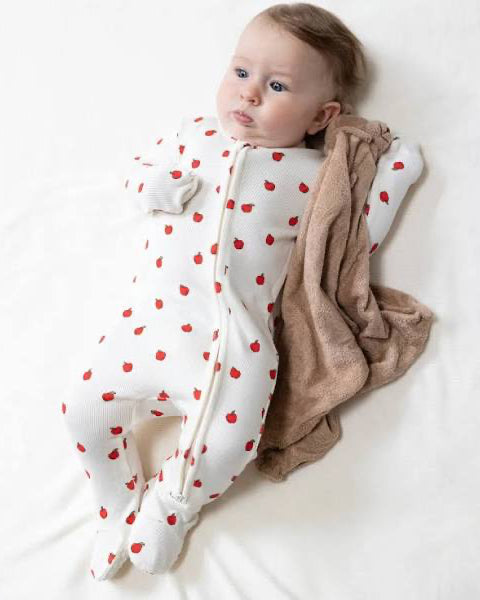 Tiny Apples 2 way zipper footie