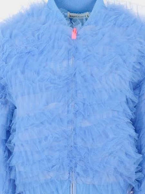 Pale Blue Mesh Ruffle Jacket