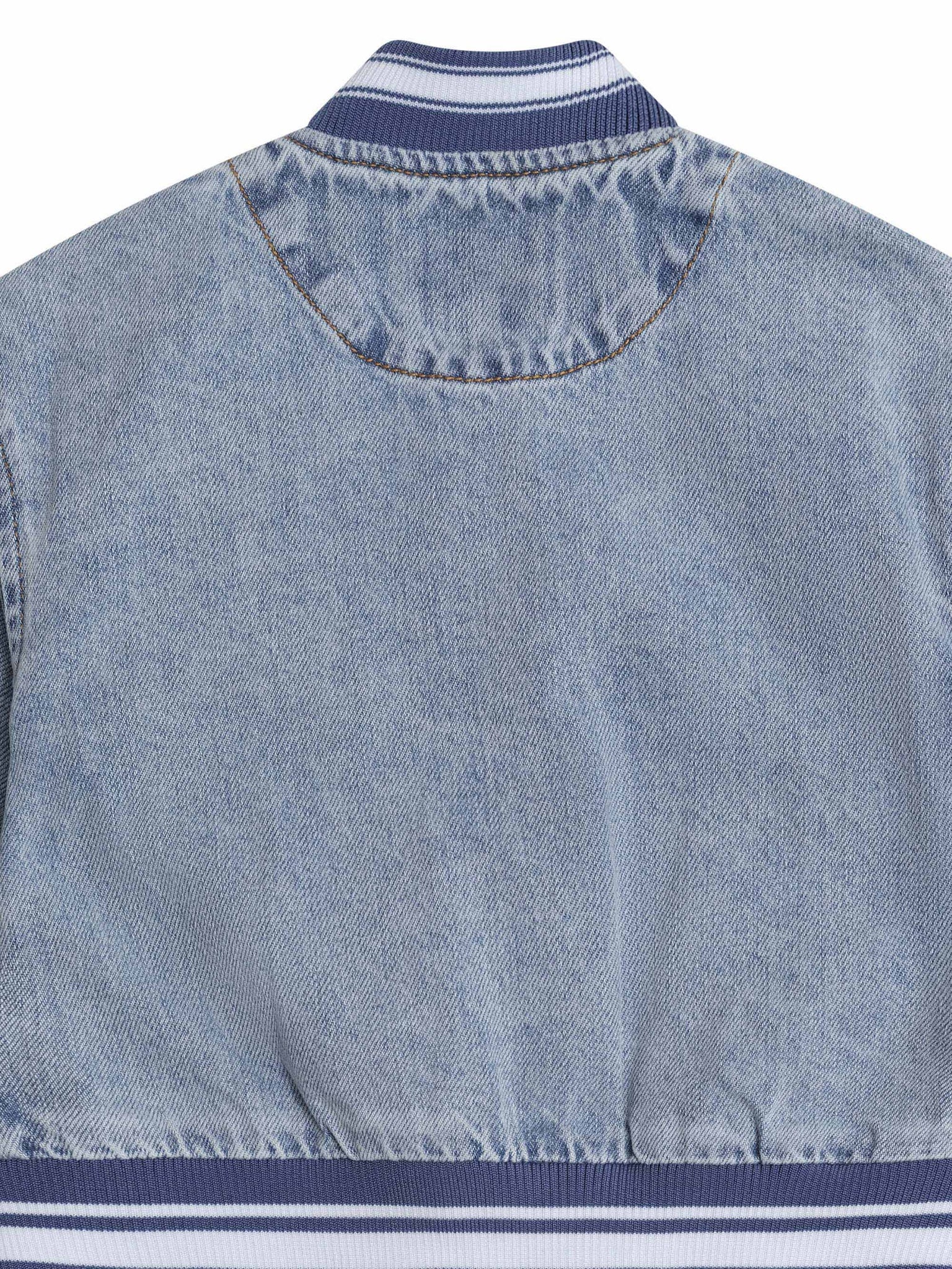 Dreamy Denim Varsity Bomber