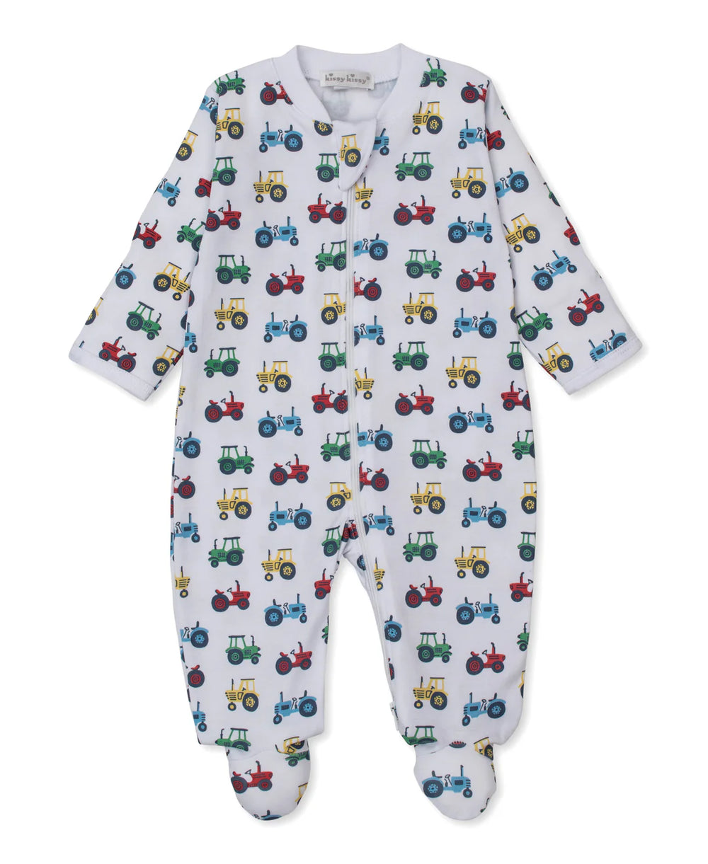Trusty Tractors Footie with Zip