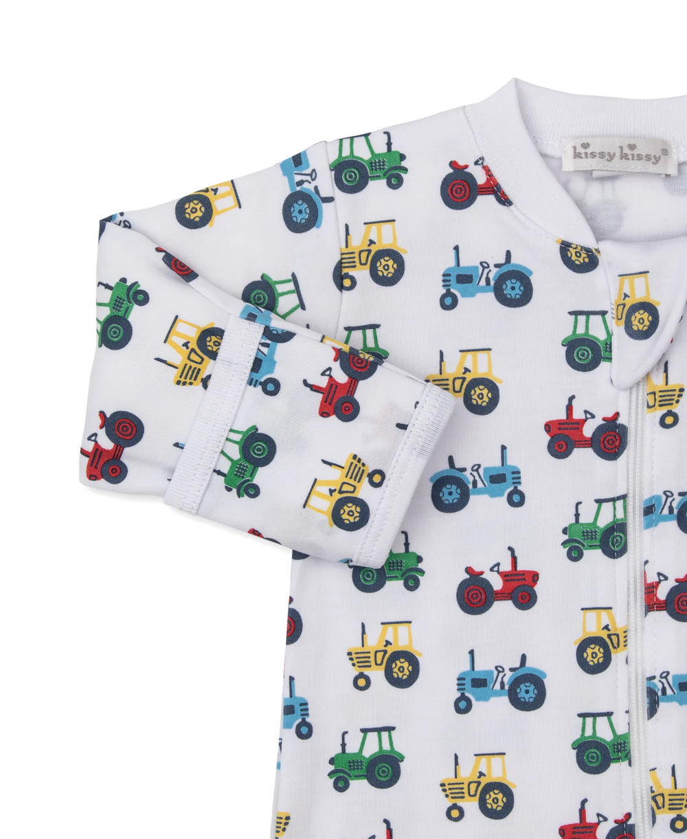 Trusty Tractors Footie with Zip
