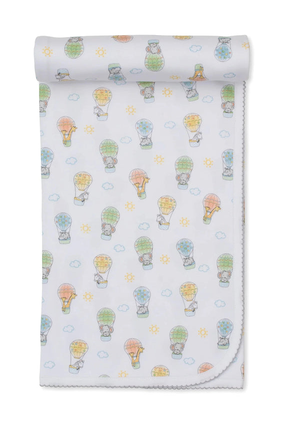 White Pima Cotton Sky-High Adventures Blanket