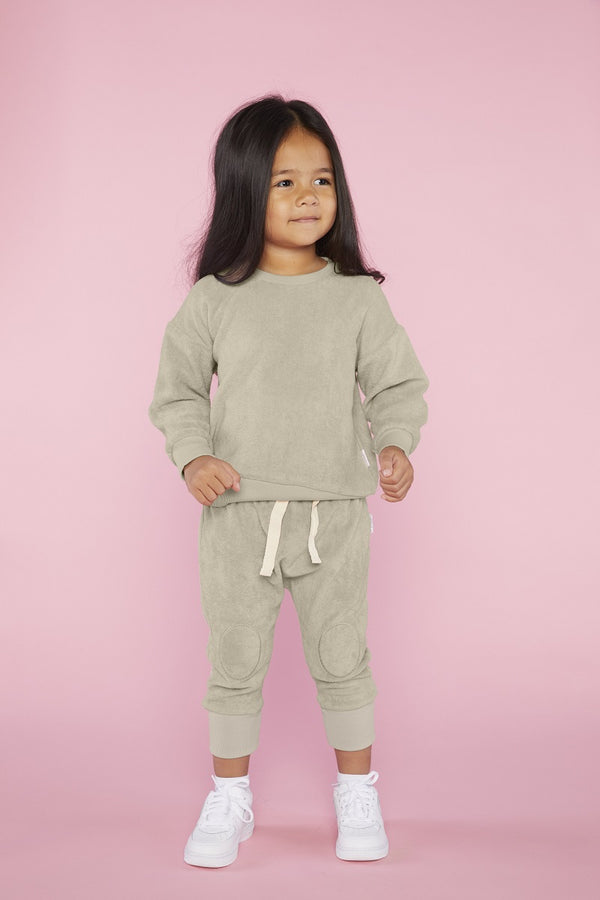 Organic Cotton Terry Pant in Sage Green