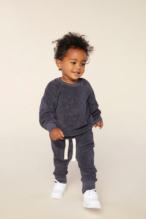Organic Cotton Terry Pant in Ink Navy