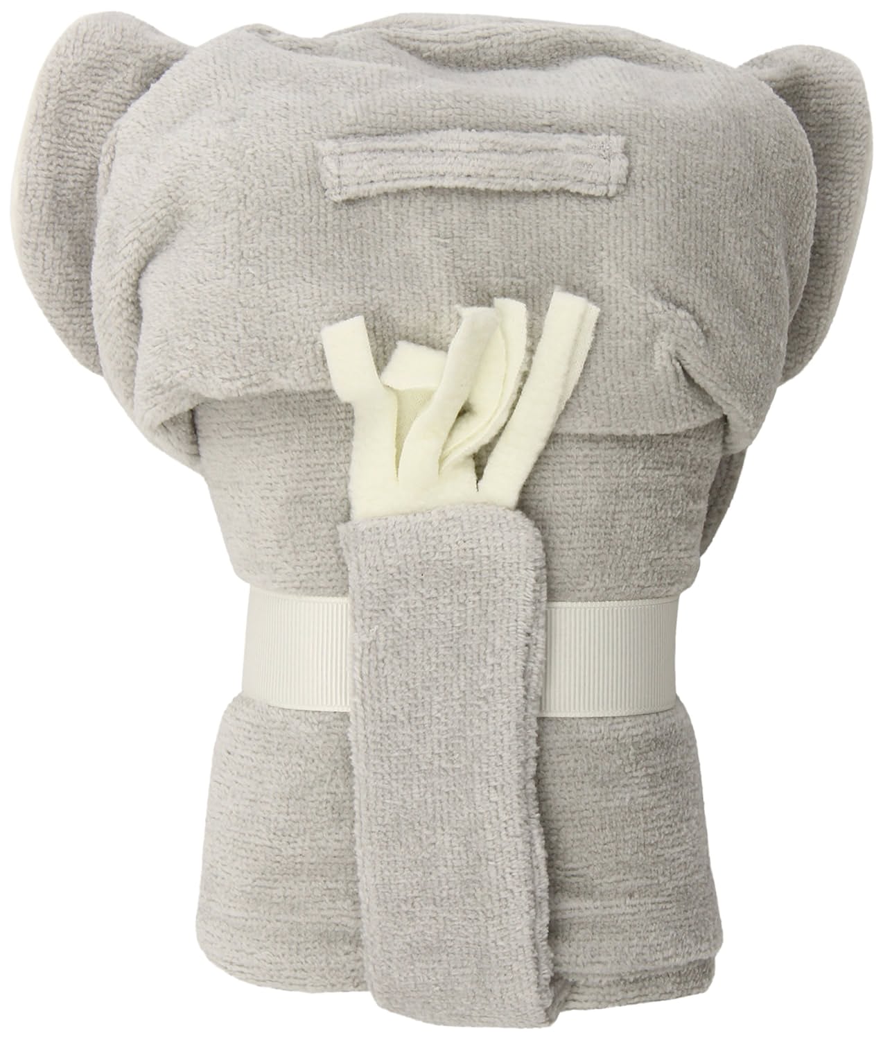 Elegant Baby Top Selling Bath Gift - Cotton Hooded Towel Wrap, Soft Grey Elephant