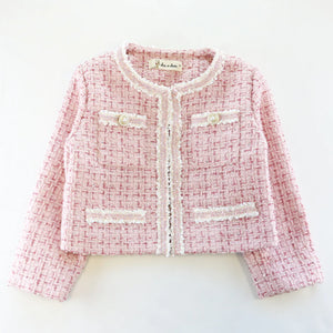 Sequin Trim Tweed Jacket & Shorts