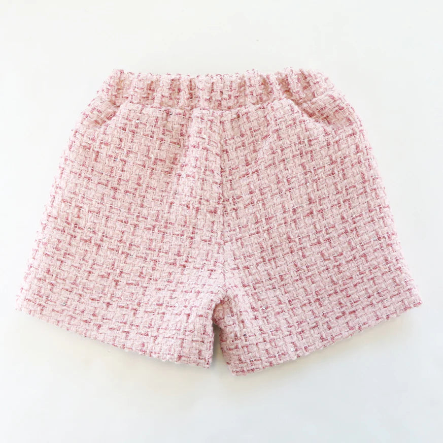 Sequin Trim Tweed Jacket & Shorts