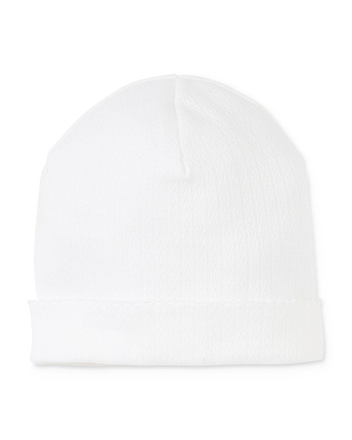 Pointelle baby hat-White