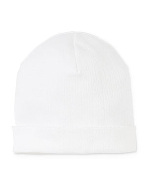 Pointelle baby hat-White