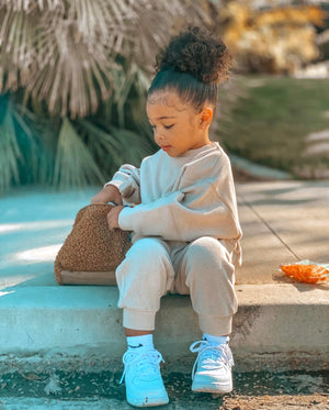 Two-piece Oversized Fit Set in Beige Color