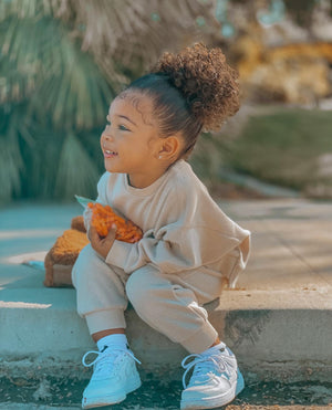 Two-piece Oversized Fit Set in Beige Color
