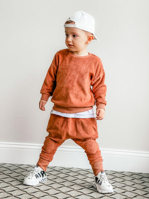 Organic Cotton Terry 2 Piece Set in Ginger Brown